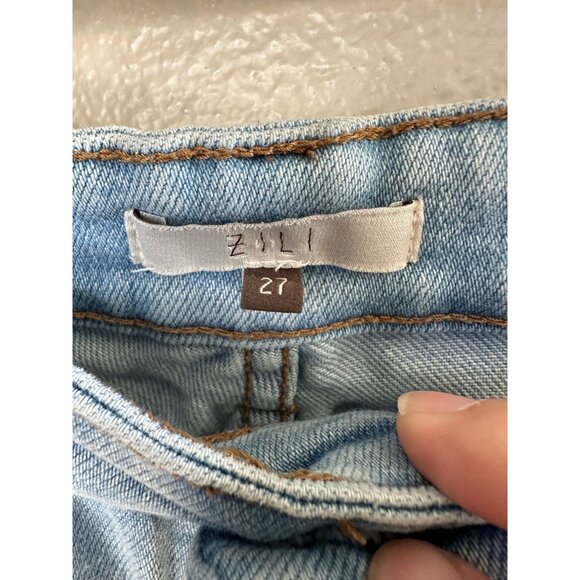 ZILI Womens Distressed Light Wash Skinny Jeans Size 27 Raw Hem Casual Denim - Picture 3 of 8